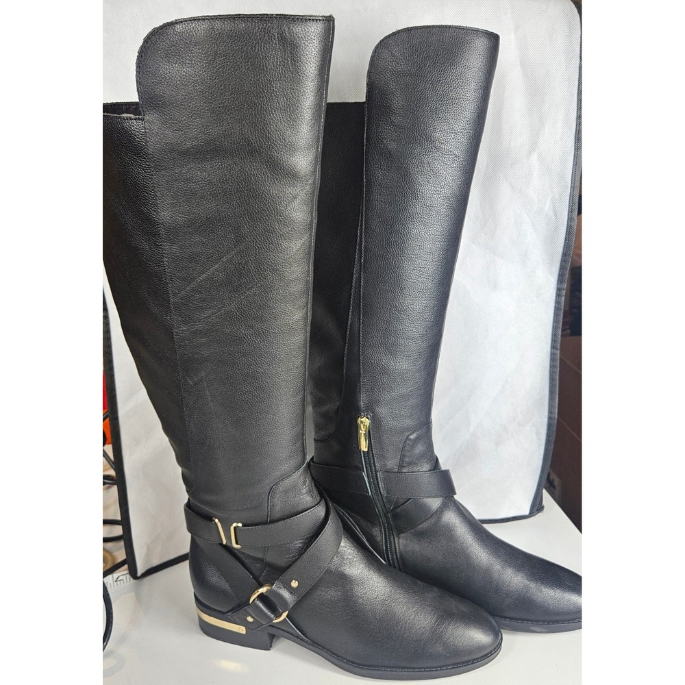 Vince Camuto Preshent Equestrian Womens 10M Black Over The Knee Riding Boots